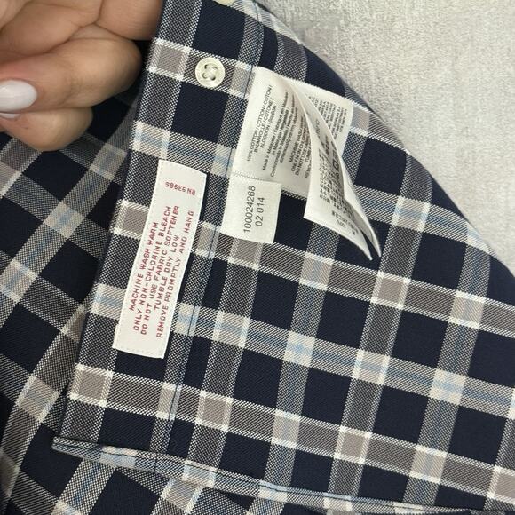 Brooks Brothers Shirt Men’s XXL Blue Plaid Button Front Supima Embroidered Logo - Picture 11 of 12
